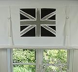 LillaBelle Raff Gardine England weiß grau 160x120 cm Flagge Union Jack