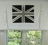 LillaBelle Raff Gardine England weiß grau 160x120 cm Flagge Union Jack