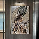 Abstraktes afrikanisches Mädchen, Leinwandgemälde, Graffiti-Kunst, Poster und Drucke, Cuadros, Wandkunst, Bilder für Wohnzimmer, Wanddekoration, 80 x 120 cm, rahmenlos