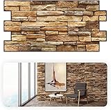 Grace Baltic - 3D-Wandpaneele für Innenwanddekoration, nicht klebend, dünn und elastisch, PVC-Kunst Braun (10 stück / 4.9 m2)