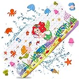 Tonsooze rutschfeste Kinder Badewannenmatte 100x40 cm Antirutschmatte Badewanne BPA Free Extra Lange Badematte für mehr Kinder Sicherheit, Maschinenwaschbar Duschmatte mit Saugnäpfen Ablauflöchern