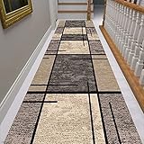 HIYOUGO Teppich Läufer Flur, rutschfest Waschbar Weiche Korridor Teppich Flurläufer, Geometrische Kurzflor Brücke Korridor Teppich für Wohnzimmer Küche Büro Schlafzimmer (Farbe : A, Größe : 60X300CM)