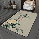 Badezimmerteppich, Badematte Rutschfest, Duschmatte Rutschfest, Duschvorleger, Badvorleger Badteppich Rutschfest Waschbar Teppich Badezimmer, Bathroom Mat, Bath Mat Mats, Bad Teppich, Blume-80x150cm