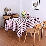 Rechteckige Tischdecke Baumwolle Leinen Waschbar Esstisch zu Hause einfach und großzügig Landhausstil Rechteckig / Picine Round Plaid Plaid Plaid Rot Kariert