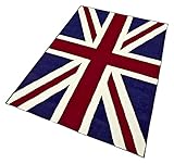 HANSE Home City&Mix Design Teppich – Kurzflor Teppich Modern, Anti-Rutsch Unterseite, Flagge-Design Teppich für Esszimmer, Wohnzimmer, Kinderzimmer, Flur, Schlafzimmer, Küche – Rot Blau, 140x200cm