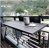 便利100 Balkonhängetisch Brauner Balkongeländer-Tisch, höhenverstellbare Gartenmöbel, Balkon-Hängetisch, Geländer, klappbarer Gartentisch