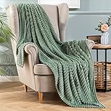 MIULEE Kuscheldecke Fleecedecke Flanell Decke Einfarbig Wohndecken Couchdecke Flauschig Überwurf Mikrofaser Tagesdecke Sofadecke Blanket Für Bett Sofa Schlafzimmer Büro 60x80Inch 150x200cm Matcha Grün