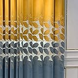 RIJPEX Mode Vorhang Für Villa, Samt Flanell Schattierung Tuch Vorhänge, Floralickte Damast Semi Blackout Vorhang Schlafzimmer Fenster Behandlung-Gold Tuch 100X200Cm (39X79Inch)