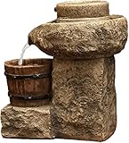 Innen Springbrunnen Tisch-Wasserbrunnen, kaskadierender Tisch-Brunnen, Kunstharz-Wasserbrunnen, Desktop-Ornament, Zen-Meditationsbrunnen, Tischdekoration Wasserfall