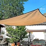 Schattentuch Sonnenschutz Netz 2x4m 3x5m 4x4m 5x8m Sonnenschutz Garten Mit Ösen 90% UV Schutz Beschattungsnetz Atmungsaktiv Reißfest Sonnenschutz Sonnensegel Für Pergola Gewächshaus Erdiges Gelb (Siz