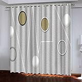 Gardinen Wohnzimmer Mit Ösen 3D Einfacher Geometrischer Hintergrund Druck Muster Vorhang Blickdicht Für Kinderzimmer Schlafzimmer, Verdunklungsvorhänge 2Er Set, Schallschutz Thermovorhang 264X240cm