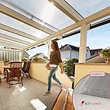 Acrylshop24 Terrassendach Terrassenüberdachung Carport Komplettset Polycarbonat 16mm X-Struktur Stegplatten farblos 16mm Stegplatten Tiefe:3000mm|Breite:6120mm - Mehrere Maße verfügbar