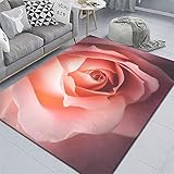 Kunsen Teppich kinderzimmer kuscheliger Teppich Weicher rosa Blumen Dekoration moderner Schlafzimmer Teppich weich und bequem deko büro 70X140CM