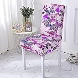 Stuhlhussen Lila Rosa Schmetterling Stuhlhussen Schwingstühle Stretch Weiche Elasthan Stuhlhussen 4er Set Waschbar Stuhlbezug Abnehmbare Hussen für Stühle Langlebig Universal Stuhlhusse