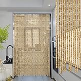 Bambus Perlenvorhang Türvorhang Holzperlen Vorhänge,Balkontür Fliegengitter,Raumteiler Türperlen Insektenschutz Fadenvorhang,Dekoration für Wohnzimmer Küche Balkon (130x180cm(130 Stränge))