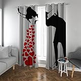LANDOCROWN Banksy Graffiti Vorhänge für Wohnzimmer Moderner Fenstervorhang Öse Wärmeisolierter Verdunkelungsvorhang H 220 x B 140 cm