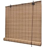 vidaXL Bambusrollo Braun 140x160 cm Rollo Holzrollo Jalousie Faltrollo Fenster