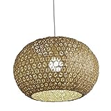 Inspire - HANA - Hängeleuchte aus Natur Bambus - 1 Leuchtmittel 1xE27-60 W - Holz - Pendellampe - Gewebte Lampenschirme