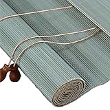 Bambusrollo Wetterfest Bambusrollo Blickdicht Praktisches Sonnenschutz und Sichtschutz Rollo für Balkon Fenster Terrasse Garten,A,60x180cm/24x70in