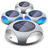 Siedinlar Solar Bodenleuchte 12 Stück Solarleuchte für Garten Solar Außenleuchte wasserdichte LED Solar Gartenleuchten, Solarleuchten für Rasen Einfahrt Gehweg Terrasse Garten(Kühl Weiß/Blau)