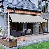 Strattore Klemmmarkise/Balkonmarkise Sonnenschutz Markise Balkon - ohne Bohren - Manuell einziehbar - 300 x 120 cm - Grau