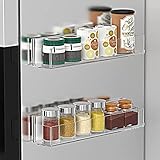 WUIVIUT Magnetisches Gewürzregal-Organizer, Acryl-Küchenregale Aufbewahrung für Kühlschrank, Waschmaschinen, Mikrowellen und andere Metalloberflächen