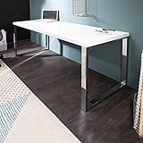 Design Laptoptisch White Desk 160x60 cm Hochglanz weiß Schreibtisch Büro Konsole Konsolentisch Bürotisch