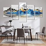 Targawerelax Druck Auf Leinwand Leinwand Ohne Rahmen, Modulare Bilder, 5 Stück, Abstrakte Landschaftskunst, Gemälde, Drucke, Wanddekoration, Poster, Wohnzimmer, Heimdekoration 150x80cm