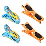 Vesaneae 4 Riesen Wäscheklammern, Starke Towel Clips, Strandtuchklammern, Bunte Strandtuch Clips, Handtuchklemmen, Handtücher Towel Clips, Groß Quilt Clips, Badetuch Clips, Strand-Clips