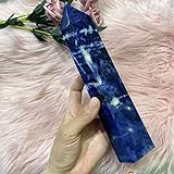 KWIXUK Natürliche Saphirkristall-Obelisk-Quarzkristall-Energiesäulen-Sammlung YUCHENYIN