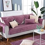 YUTJK Anti-rutsch Sofabezug Wohnzimmer Sofabezug Outdoor Couch-abdeckungen Möbel Protector Für Haustier, Dicker Plüsch Gesteppte Sofabezug, Für Ledersofas, rot