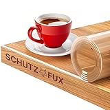 SCHUTZ-FUX Tischfolie 2mm transparent - Tischschutz mit schräger Kante, durchsichtige Tischdecke abwaschbar, Verschiedene Größen, nach Maß, Made in Germany (90 x 180)