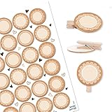 Logbuch-Verlag 24 Holz Klammern Namensschilder Tischkarten mit Sticker Tischdeko Geschenkklammern Geschenk Aufkleber zum Beschriften