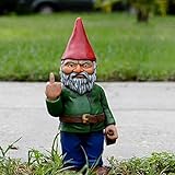 Runsmooth 15 cm Gartenzwerg-Statue, OrnamentThe Go Away Gnomes, lustige Garten-Rasen-Ornamente, Innen- oder Außendekoration