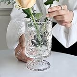 Glasvase, geprägte große Basisvase, Blumenvase, dekorativ für Zuhause, Büro, Hochzeit, Urlaub, Party, Feiern Hydrokultur-grüne Pflanzenvase