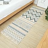 Fransenteppich Läufer Flur 60x130 cm Boho Mode Teppichläufer Böhmisch Teppich mit Quasten Geometrisch Streifen Cartoon Blumen Muster FüR Kinderzimmer Schlafzimmer Wohnzimmer Boden Zimmer Dekoration