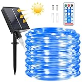 Micacorn Solar Lichtschlauch Lichterkette, Wasserdichte Lichtschlauch 22 Meter 8 Modi 200 LED Solar Lichterkette Aussen mit Fernbedienung für Schwimmbad Hochzeit Weihnachten Party Dekorationen