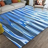 DJHWWD Designer Teppich blau Teppich antirutschunterlage Rug Carpet Abstrakte Geometrie im Wohnzimmer 160x200CM