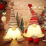 MTaoyac Weihnachten Deko Wichtel 55 cm Hoch,Schwedischen Weihnachtsmann,Santa Tomte Gnom LED,Weihnachtsdeko Amerikanisch,Skandinavischer Zwerg Geschenke für Kinder Familie Weihnachten (2 Stücke)