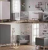 Babyzimmer Kinderzimmer komplett Set Nils weiß Bett Schrank Kommode weiß oder grafit