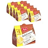 Melitta BellaCrema La Crema gemahlener Röstkaffee in Kaffee-Pads 10 x 16 + 2 Pads, Kaffeepads für Pad-Maschine, mittlere Röstung, geröstet in Deutschland, Stärke 3, im Tray