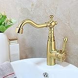 Wasserhahn Antike Bronze Messing Gold Küchenarmaturen 2 Griffe Stream Spray Basin Waschbecken Wasserhahn Mischbatterie Retro Vintage