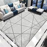 RUGMRZ Balkon Teppich Wetterfest Bad Teppich Grauer rechteckiger geometrischer Muster Schlafzimmer Teppich schimmel beständig anpassbar Draußen Teppich 90X150CM