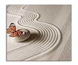 Zen Schmetterling Herdabdeckplatte & Spritzschutz aus Echtglas | Für Herd-Kochfelder | 60x52 cm