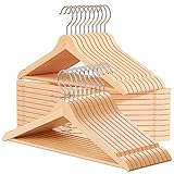 OGIVO Kleiderbügel Holz 30 Stück - Made in EU - Holzbügel Natur für Ihren Garderobe - Haken um 360° drehbar - Einkerbungen im Schulterbereich - Hangers Clothes