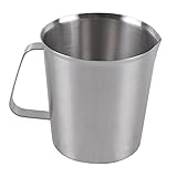 1000ml Messbecher aus Edelstahl, 2 in 1 Messkanne, Milchkännchen Messkanne, Milchkrug Kanne Meßbecher Meßkanne, für Küche Kaffee Latte Cappuccino- Milk Pitcher, 2 Messskalen(ml/oz)