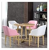 Büro Rezeption Runder Tisch - Büro Empfangsraum Kleiner Konferenztisch Set, Hotel Tisch und Stuhl Kombination Teehaus Café Casual Leder Lounge Büro Restaurant Konditorei Bäckerei Balkon
