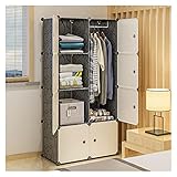 WEIZIWF Tragbarer Kleiderschrank Tragbare Kleiderschrankschränke Weiß Schlafzimmer Armaturenkleidung Veranstalter 29.5 'L x 18.5' D x 57.8 'H (8-Cube) Kleiderschrank Faltschrank