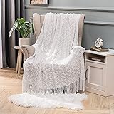 MIULEE Kuscheldecke Diamant Fleecedecke Decke Weich Flauschig Einfarbig Wohndecken Couchdecke Sofadecke Blanket für Bett Sofa Schlafzimmer Büro, 125x150 cm Weiß