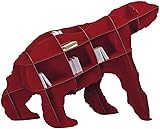 YuegoO Bücherregal, Bücherregal, mehrschichtig, einfach zusammengebautes Holz-Bücherregal, kreativer Eisbär, Eckschrank, Buch-Organizer, Regal, Bücherregal, Heimdekoration Zeitschriftenregal
